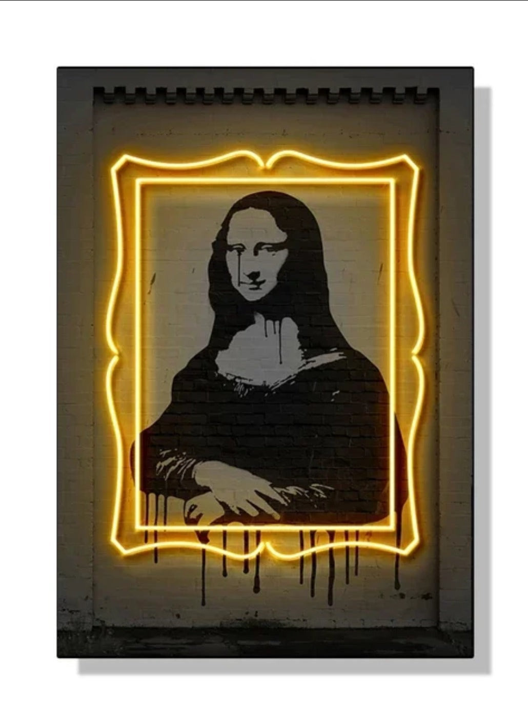 "Neon Mona - High Quality Spray Print on Canvas - Waterproof - Unframed - Home Decor"