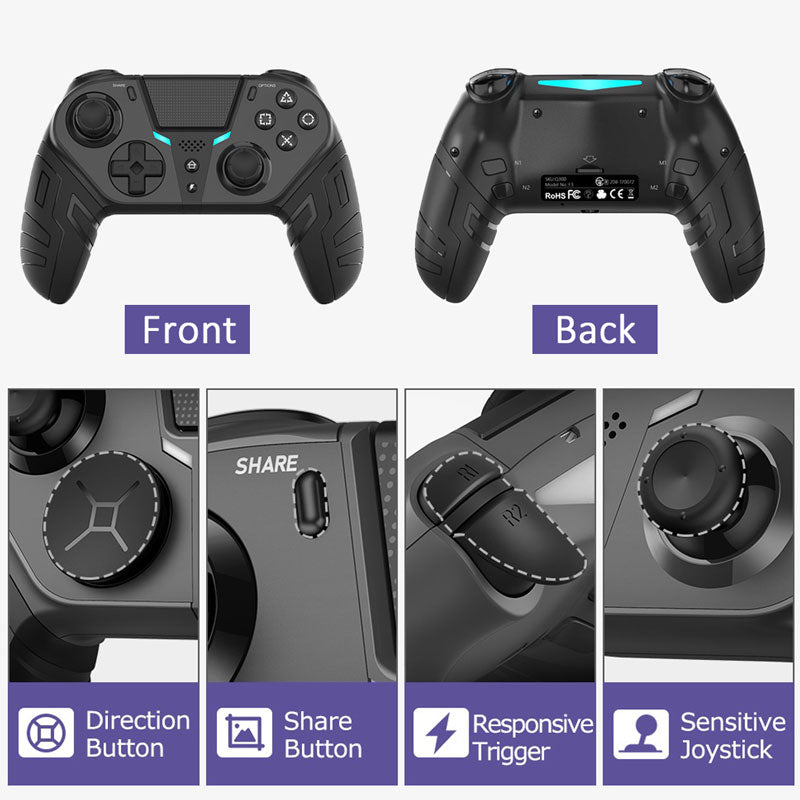 Ultimate Freedom: Wireless Controller with Dual Vibration and Turbo Function for PS4, Android, iOS, and PC Gaming Bliss