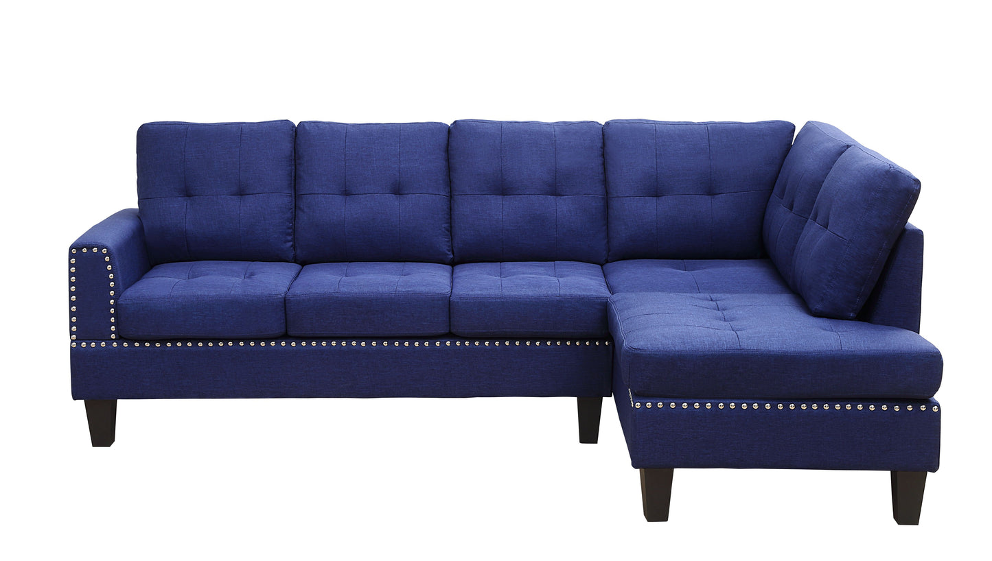 Jeimmur Sectional Sofa , Blue Linen 56480