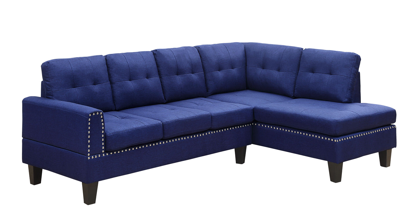 Jeimmur Sectional Sofa , Blue Linen 56480