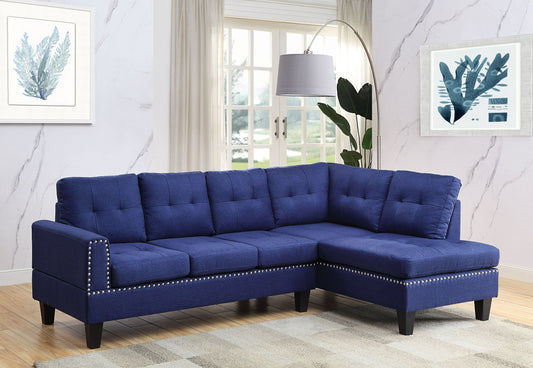 Jeimmur Sectional Sofa , Blue Linen 56480