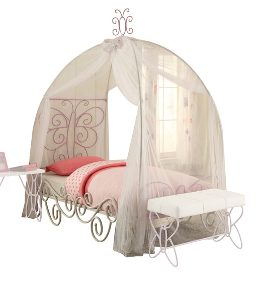 Priya II Full Bed in White  Light Purple, 30535F