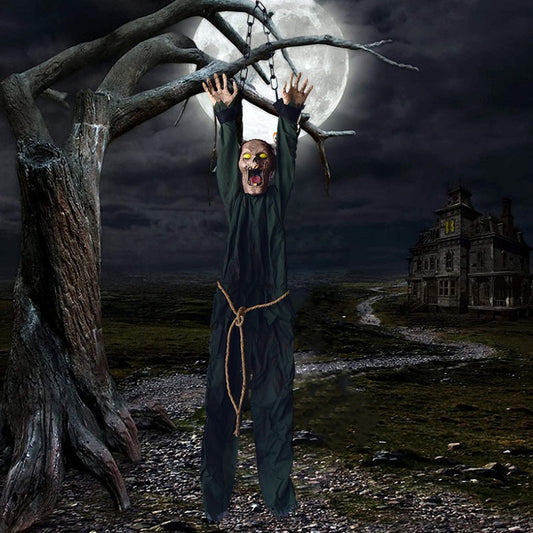 Animated Halloween Outdoor Decoration Scary Hanging Zombie Ghost with LED